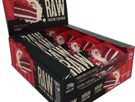 Warrior Raw Protein Flapjack, Red Velvet Cake - 12 bars Supply