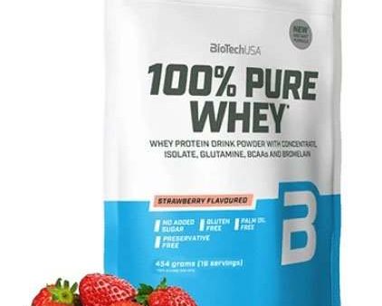 BioTechUSA 100% Pure Whey, Strawberry - 454 grams Fashion