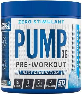 Applied Nutrition Pump 3G Pre-Workout (Zero Stimulant), Icy Blue Raz - 375 grams Online