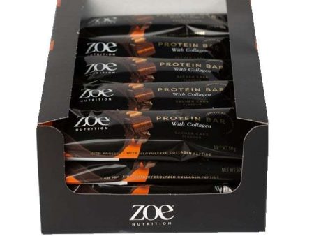 ZOE Nutrition Protein Bar with Collagen, Sacher Cake - 20 x 50g Hot on Sale