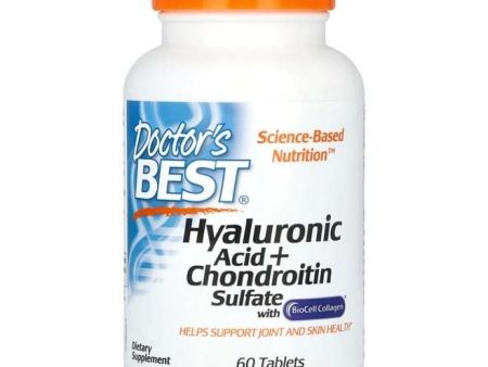 Doctor s Best Hyaluronic Acid + Chondroitin Sulfate with BioCell Collagen - 60 tablets For Sale