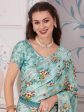 NOZ2TOZ Women s Satin Silk Light Blue Embellished Designer Saree With Blouse Piece Hot on Sale